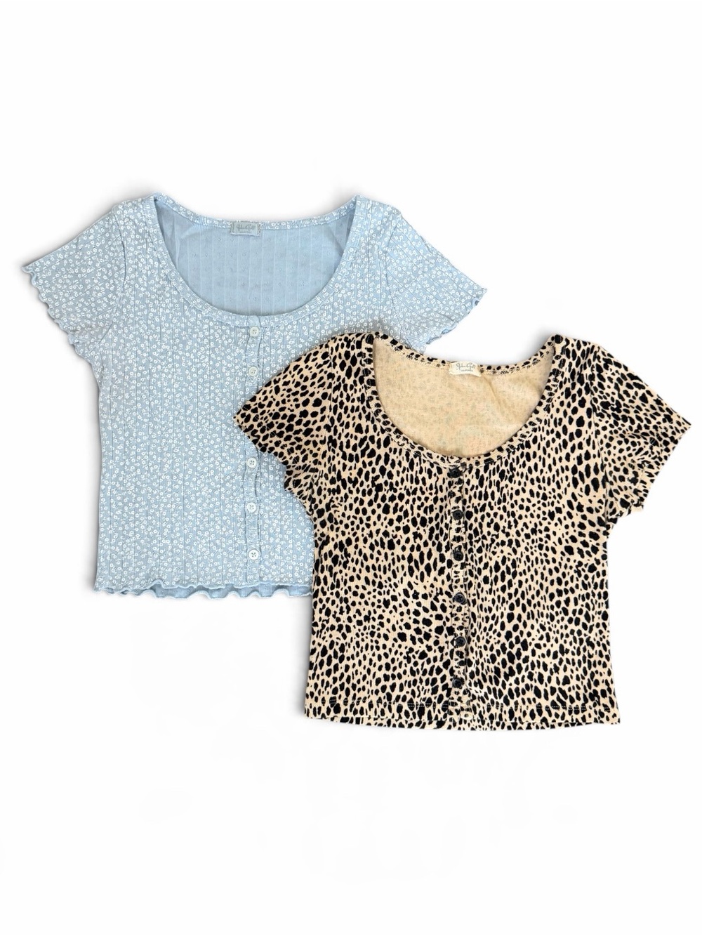 Brandy Melville John Galt Baby Tee Bundle Floral Leopard One Size